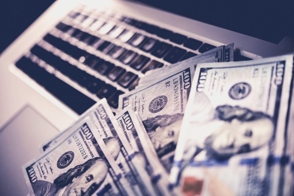 Computer with money